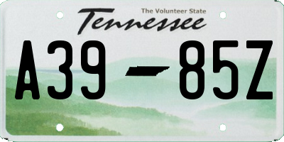 TN license plate A3985Z
