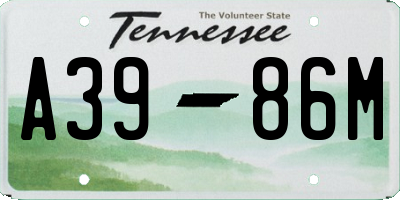 TN license plate A3986M