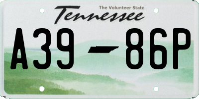 TN license plate A3986P