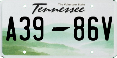 TN license plate A3986V