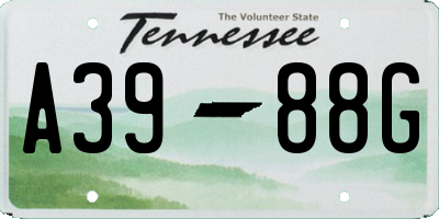 TN license plate A3988G