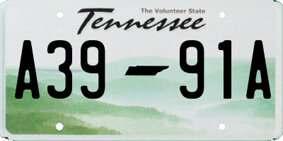 TN license plate A3991A