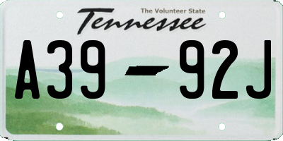 TN license plate A3992J