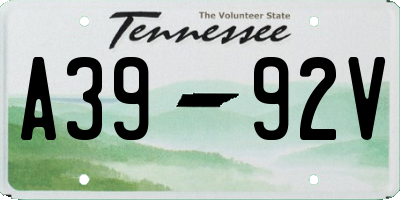 TN license plate A3992V