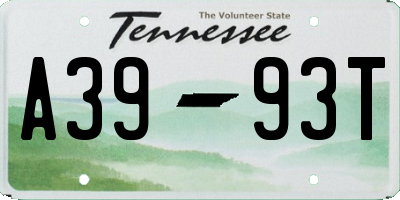 TN license plate A3993T