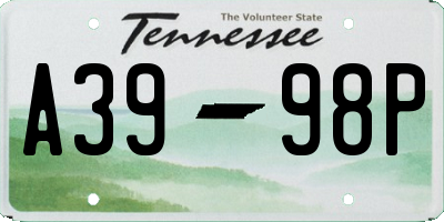 TN license plate A3998P