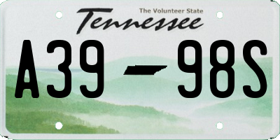TN license plate A3998S