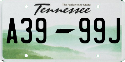 TN license plate A3999J