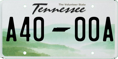 TN license plate A4000A