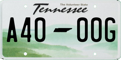TN license plate A4000G