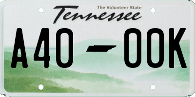 TN license plate A4000K