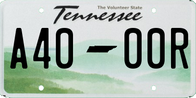 TN license plate A4000R