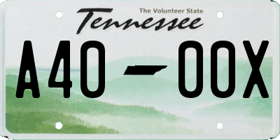 TN license plate A4000X