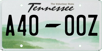 TN license plate A4000Z