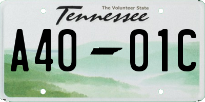 TN license plate A4001C