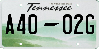 TN license plate A4002G