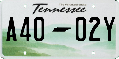 TN license plate A4002Y