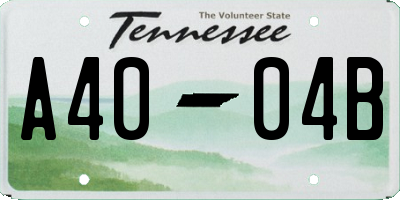 TN license plate A4004B