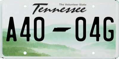 TN license plate A4004G