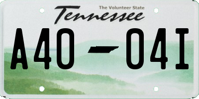 TN license plate A4004I