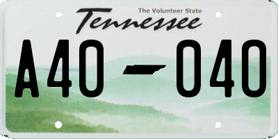 TN license plate A4004O