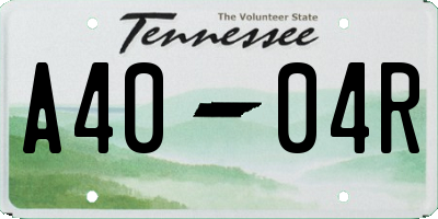 TN license plate A4004R