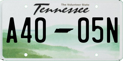 TN license plate A4005N