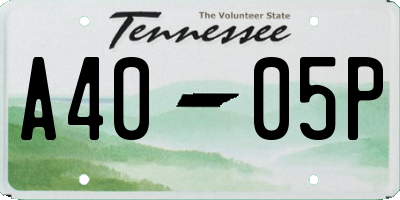TN license plate A4005P