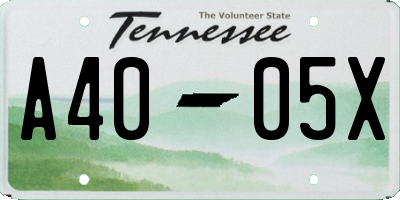 TN license plate A4005X