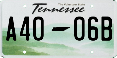 TN license plate A4006B