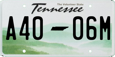 TN license plate A4006M