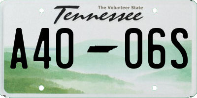 TN license plate A4006S