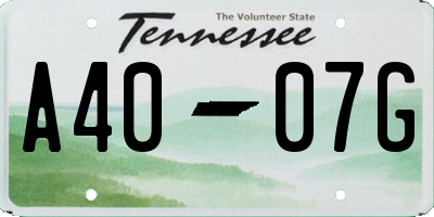 TN license plate A4007G