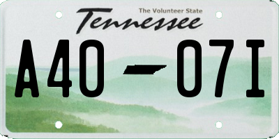 TN license plate A4007I
