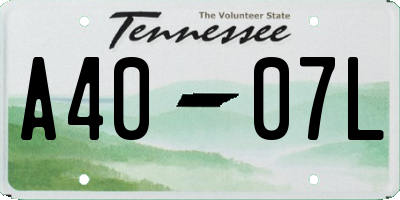 TN license plate A4007L