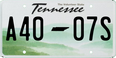 TN license plate A4007S