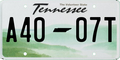 TN license plate A4007T