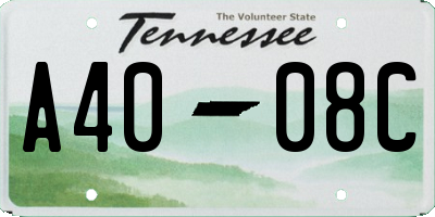 TN license plate A4008C