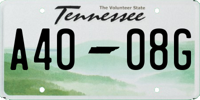 TN license plate A4008G