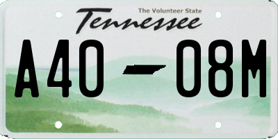 TN license plate A4008M