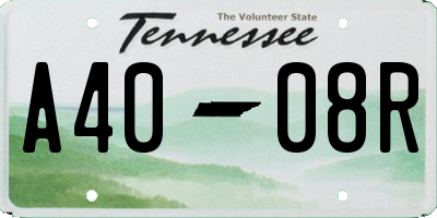 TN license plate A4008R