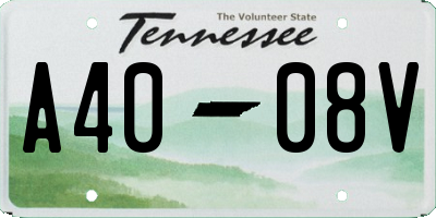 TN license plate A4008V