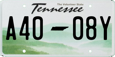 TN license plate A4008Y