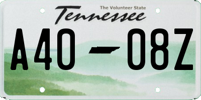 TN license plate A4008Z