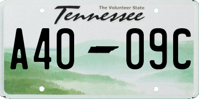 TN license plate A4009C