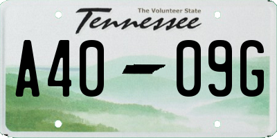 TN license plate A4009G