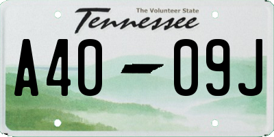 TN license plate A4009J