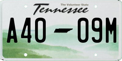 TN license plate A4009M