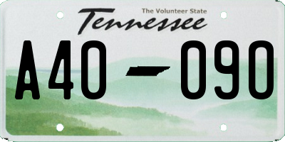 TN license plate A4009O