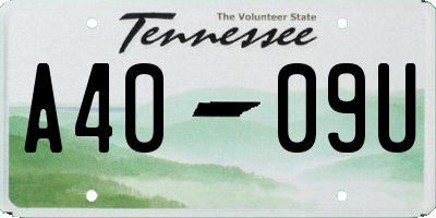 TN license plate A4009U
